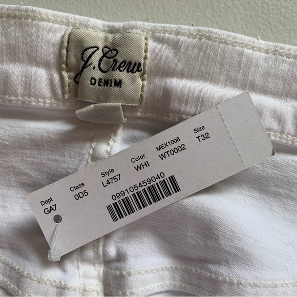 J Crew Tall White Vintage Straight Button Fly Cropped Jeans Size 32 Tall - Picture 13 of 17